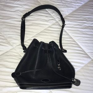 Black leather DOONEY & BOURKE draw string purse